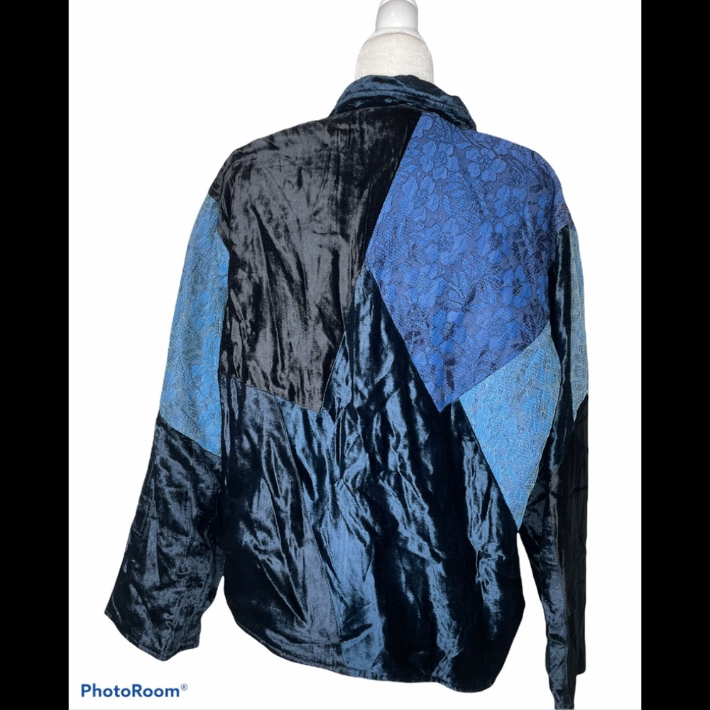 Vintage Silver Stream Blue Patchwork Bohemian Pea… - image 4